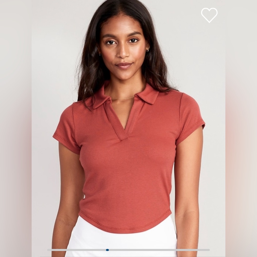Ultralite Rib-Knit Cropped Polo